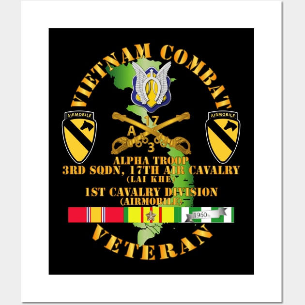 Vietnam Combat Cavalry Vet w Alpha Troop - 3rd Sqn 17th Air Cav Lai Khe - 1st Cav Div SSI Wall Art by twix123844